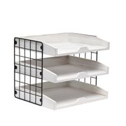 Elegant Designs Home Office Wood Desk Organizer Mail Letter Tray with 3 Shelves, White Wash HG1022-WWH